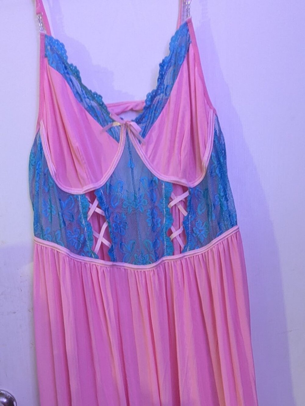 Plus Size Pink & Blue Fairy Tale Nightgown NEW